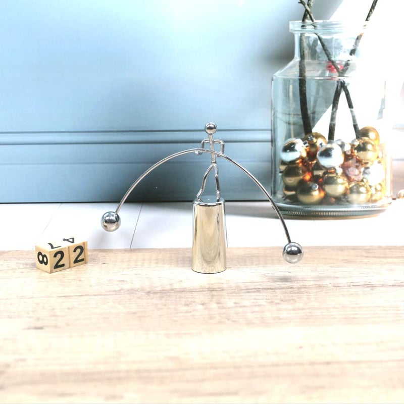 Sunnytech Mini Steel Balance Toy Weightlifter Kinetic Art Balance Toy Balancing Decompressive Science Psychology Home Offic Decor Desk Decor WJ064 - Image 3